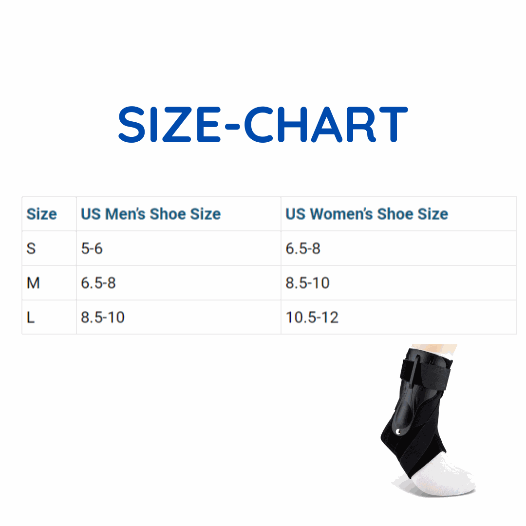 Ankle Support Brace size chart image