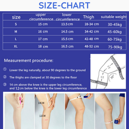 Knee Compression Sleeve size chart image